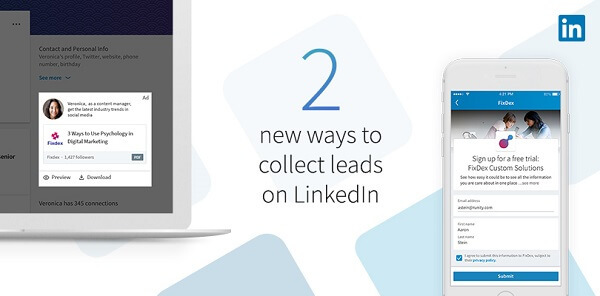 LinkedIn представила два новых способа сбора потенциальных клиентов с помощью новых форм LinkedIn для генерации лидов для спонсируемого контента.