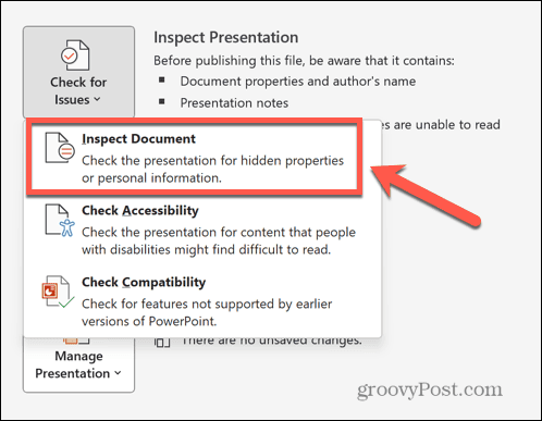 powerpoint проверить документ