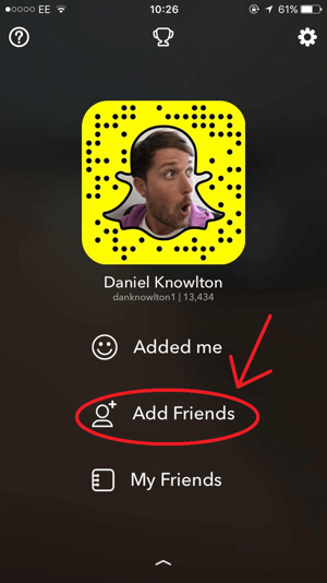 Snapchat добавить друзей
