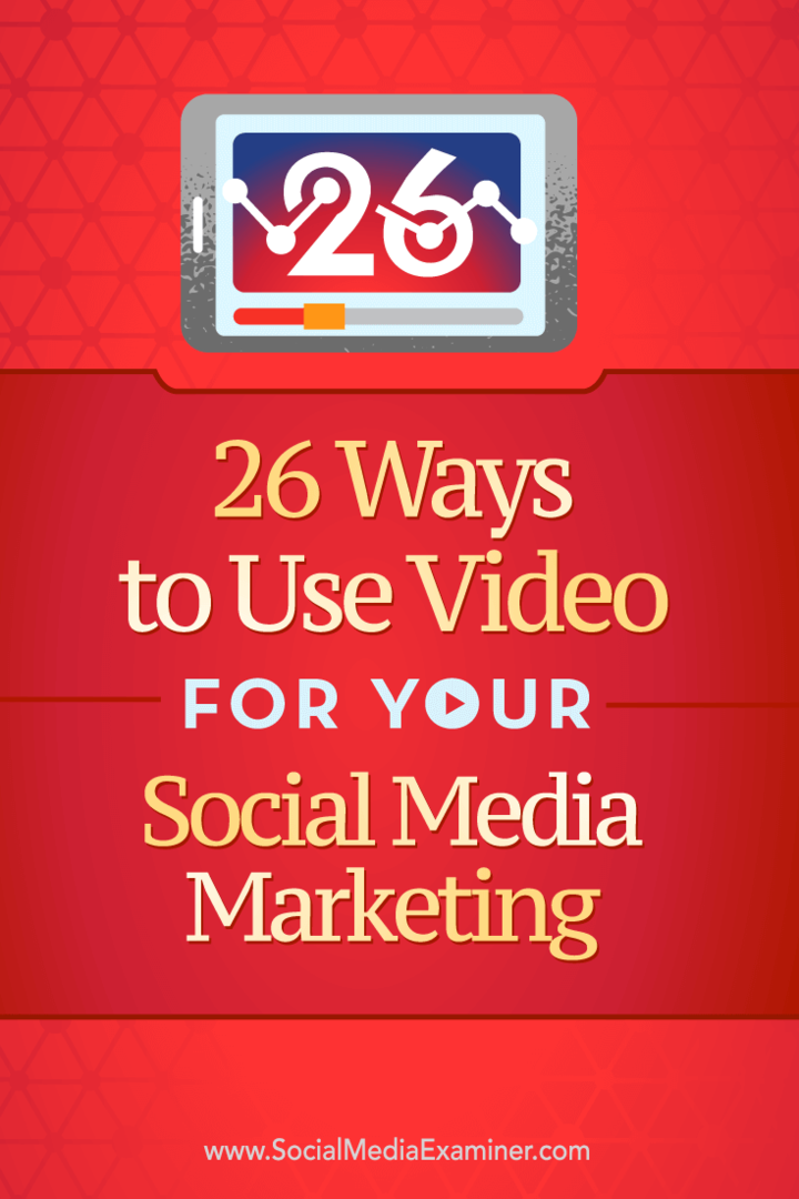 Советы о 26 способах использования видео в социальном маркетинге.