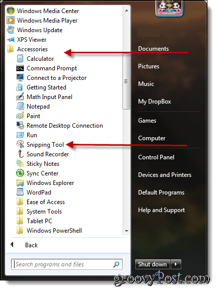 Делайте скриншоты с Windows 7 с помощью Snipping Tool