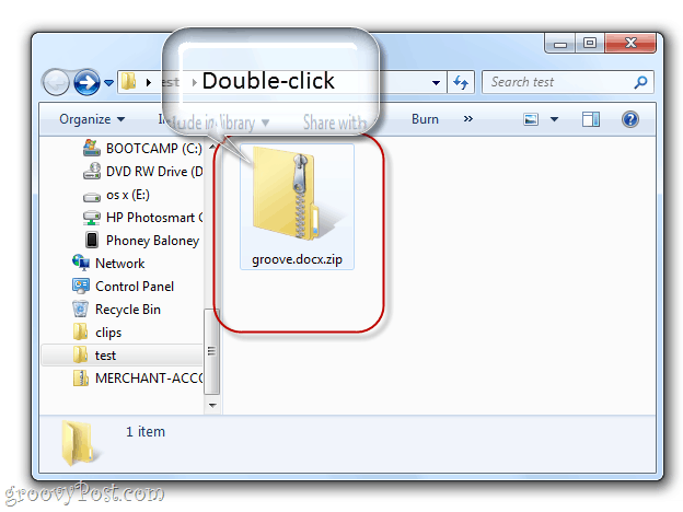 открытие файла docx как папки