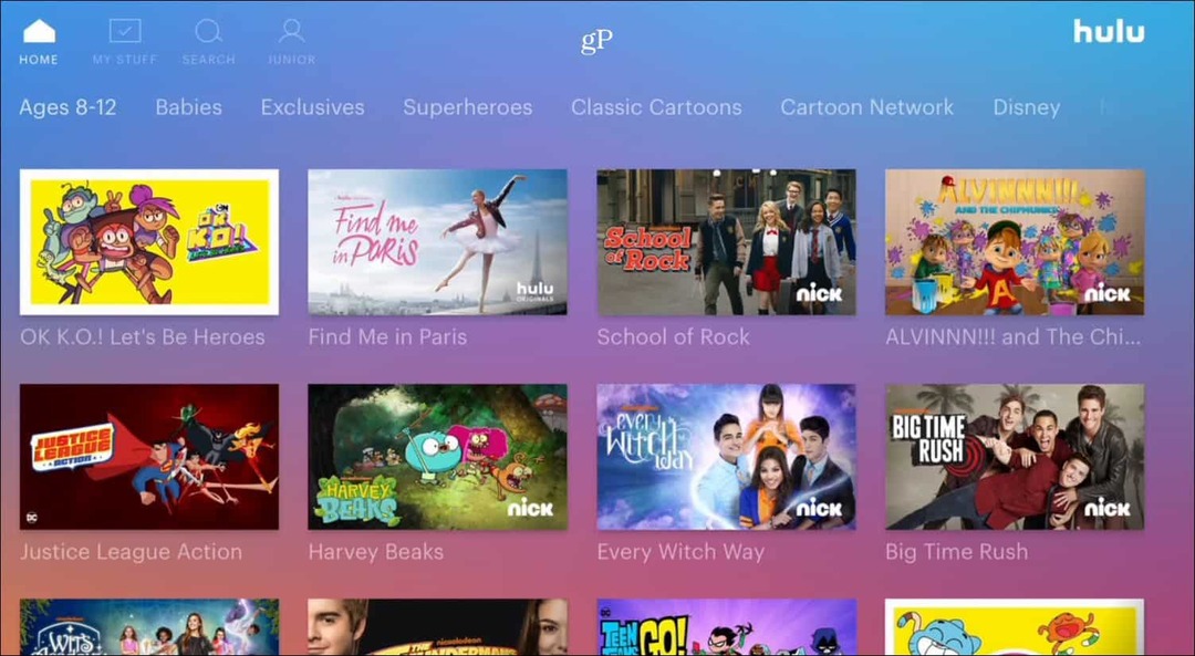 Hulu Kids Профиль Apple TV