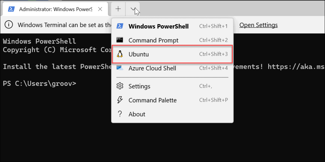 Ubuntu из PowerShell