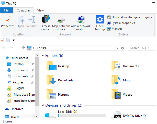 Как отключить быстрый доступ в Windows 10 File Explorer