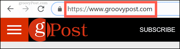 Доменное имя groovyPost.com в адресной строке Chrome