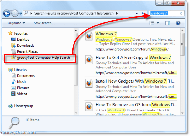 используйте поисковый соединитель для вашего списка избранного, чтобы найти удаленное местоположение в Windows 7, которое на самом деле не является частью вашей системы