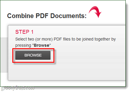 найдите файлы PDF для загрузки и объединения