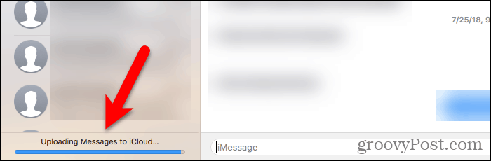 Загрузка сообщений в iCloud на Mac