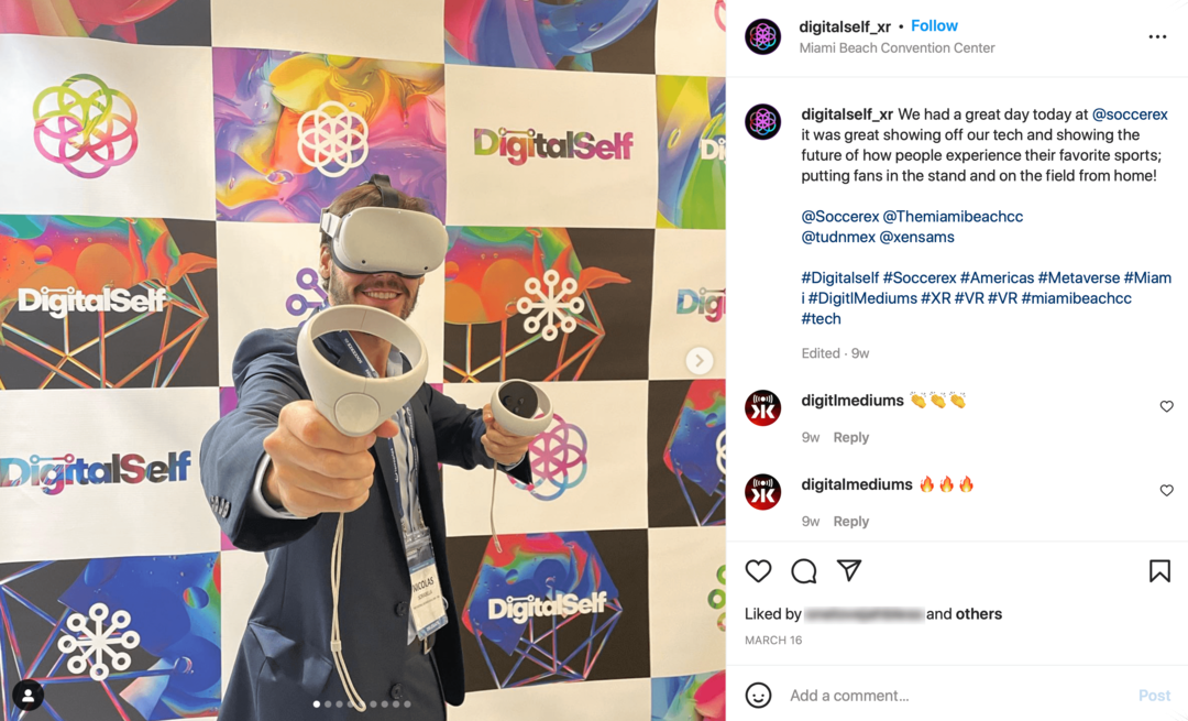 изображение поста DigitalSelf в Instagram с фотографией набора VR