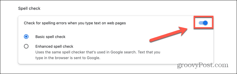 Возможно, вам придется отключить встроенную проверку орфографии в Chrome, если проверка орфографии в Документах Google не работает.