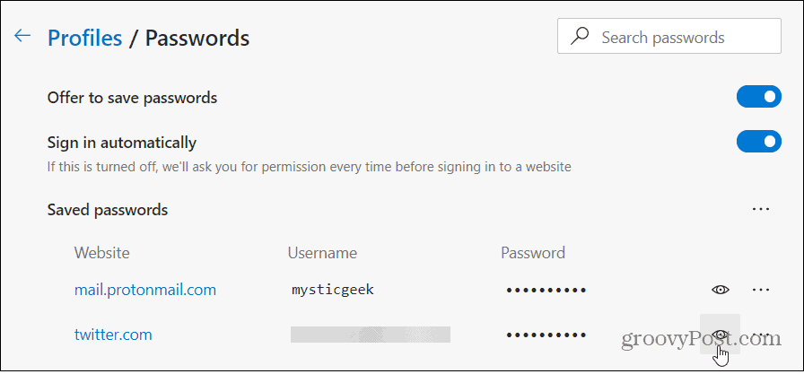 посмотреть пароль