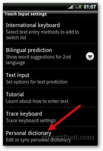 Добавить словарь Android 4