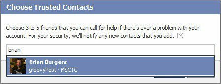 facebook добавить доверенные контакты