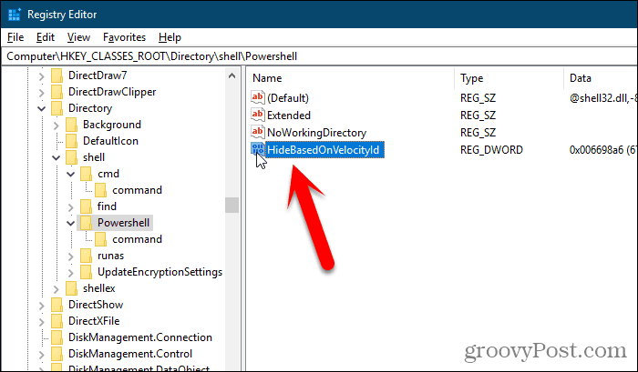 Переименуйте ключ ShowBasedOnVelocityId в редакторе реестра Windows.