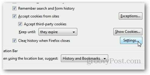 История Firefox Удалить 5