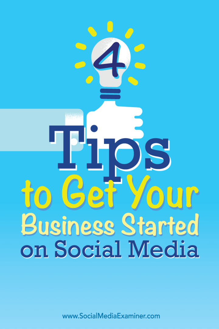 Советы о четырех способах начать свой малый бизнес в социальных сетях.
