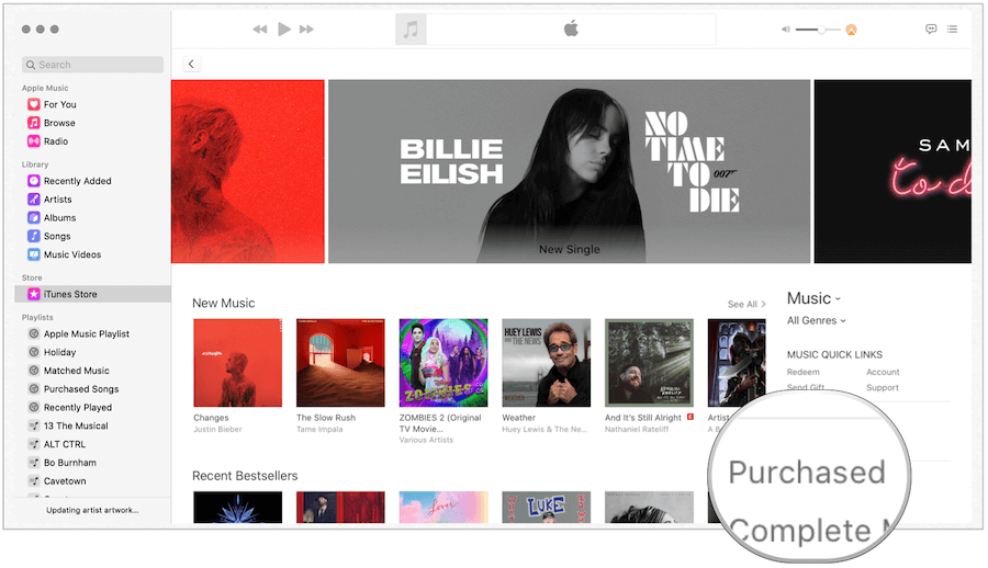 iTunes куплен на Mac
