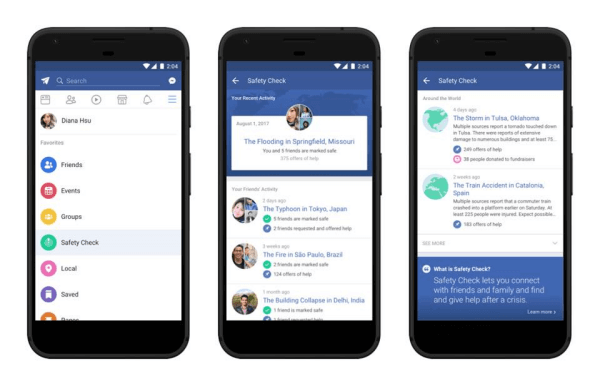 Facebook скоро предложит специальную проверку безопасности, где пользователи смогут увидеть, где она была недавно активирована, получить необходимую информацию и потенциально смогут помочь пострадавшим областям.
