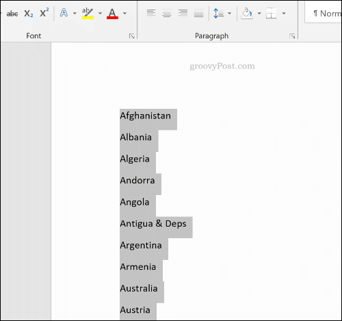 Сортированный список в Microsoft Word