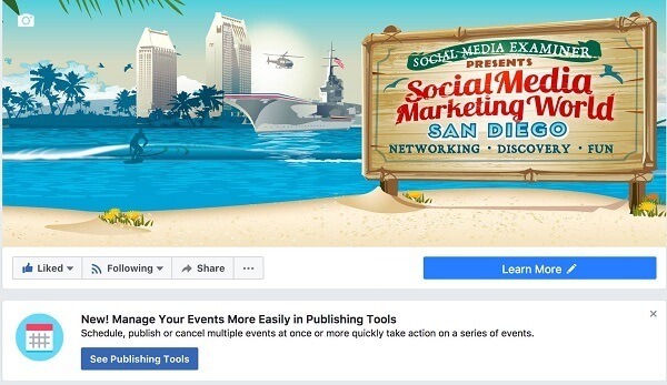 Facebook упрощает управление событиями Facebook со страницы в инструментах публикации.