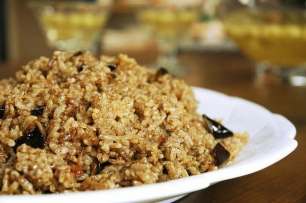 Как сделать рис с баклажаном