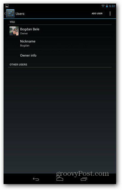 Nexus 7 учетные записи пользователей добавить пользователя