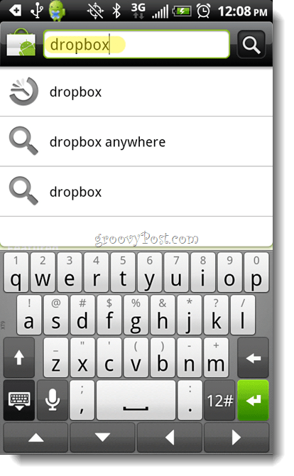 Android-приложение Dropbox для поиска