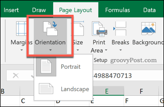 Параметры ориентации страницы Excel