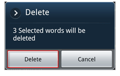 Как удалить слова из словаря Android XT9
