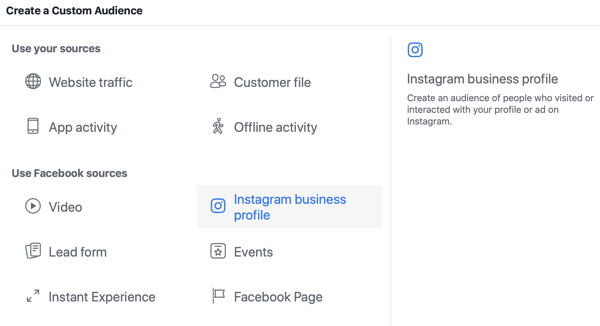 Как стратегически увеличить количество подписчиков в Instagram, шаг 3, выберите вариант исходного бизнес-профиля Instagram