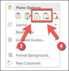 Дополнительные параметры вставки в PowerPoint