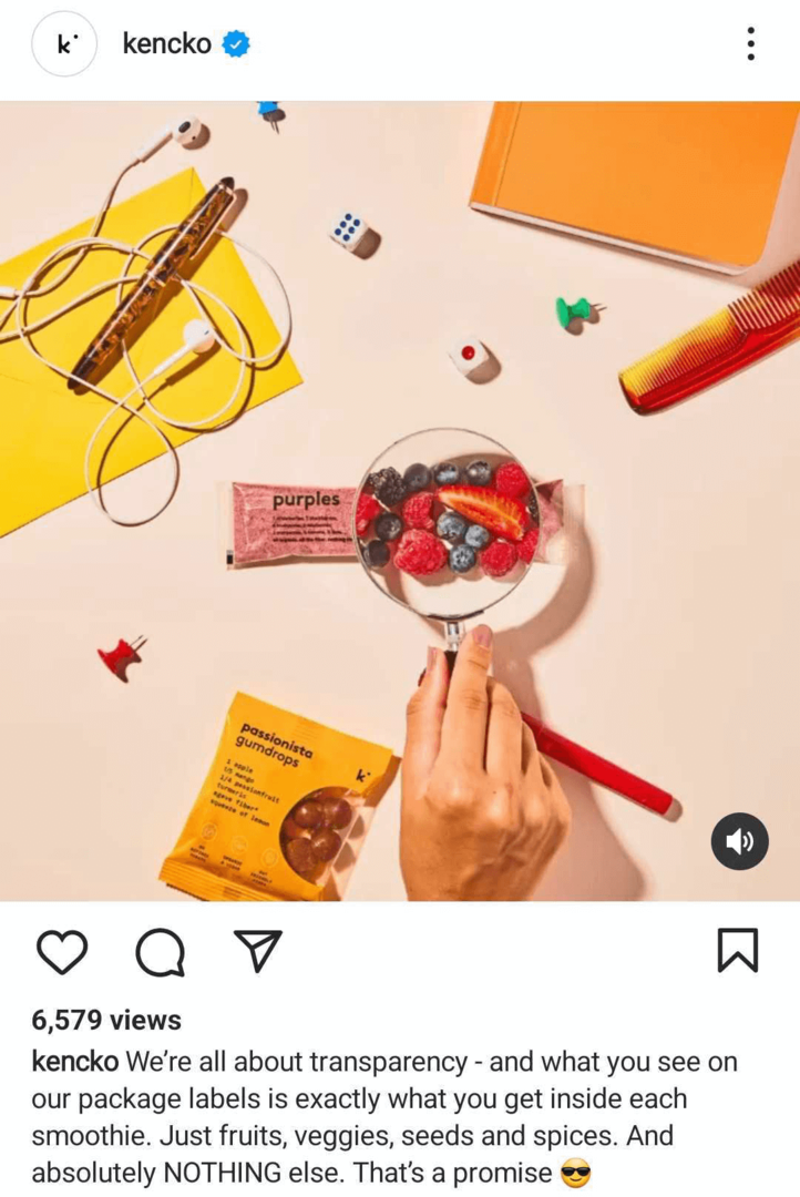 пример использования роликов в Instagram для обмена ценностями бренда