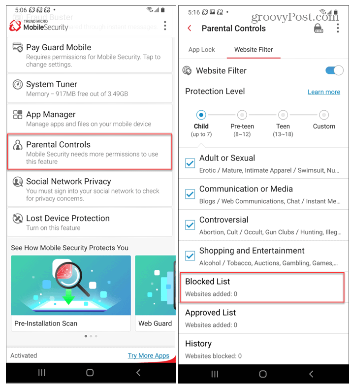 Родительский контроль Trend Micro