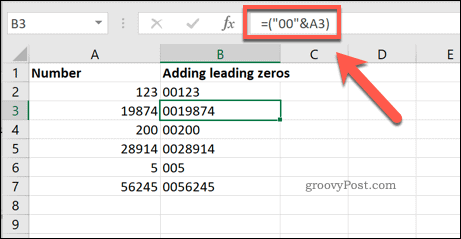 Добавление заданного количества ведущих нулей в ячейки Excel