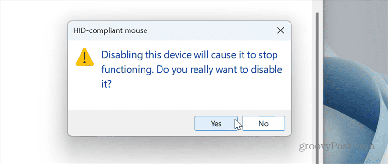 Отключить тачпад в Windows 11