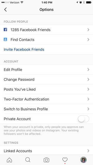 параметры бизнес-профилей instagram