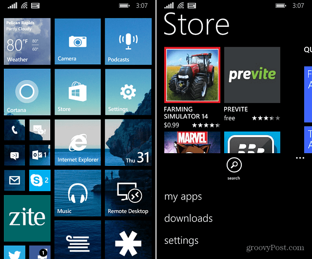 Настройки Магазина Windows Phone 8.1
