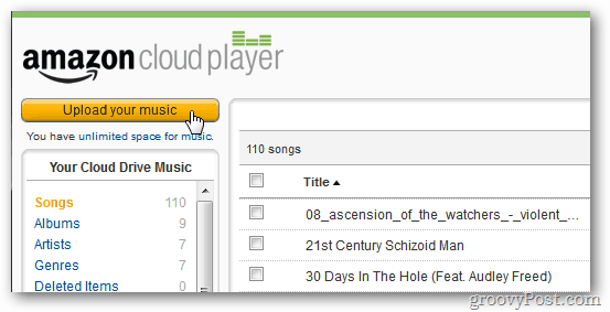 Amazon Cloud Player загрузите вашу музыку