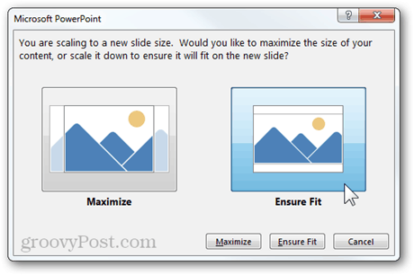 масштабирование нового формата изображения PowerPoint 2013 с функцией максимального увеличения