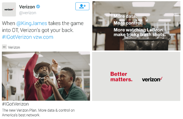 видео реклама Verizon в Твиттере