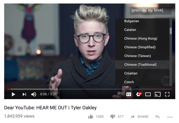 Сообщество Тайлера Окли перевело одно из его видео на YouTube на 68 разных языков.