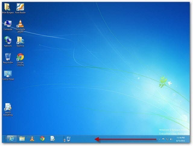 Как добавить корзину на панель задач Windows 8