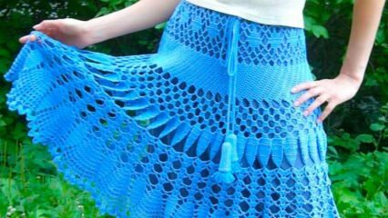 Как вязать практичную юбку с помощью крючка? Трюки вязания перфорированной трикотажной юбки