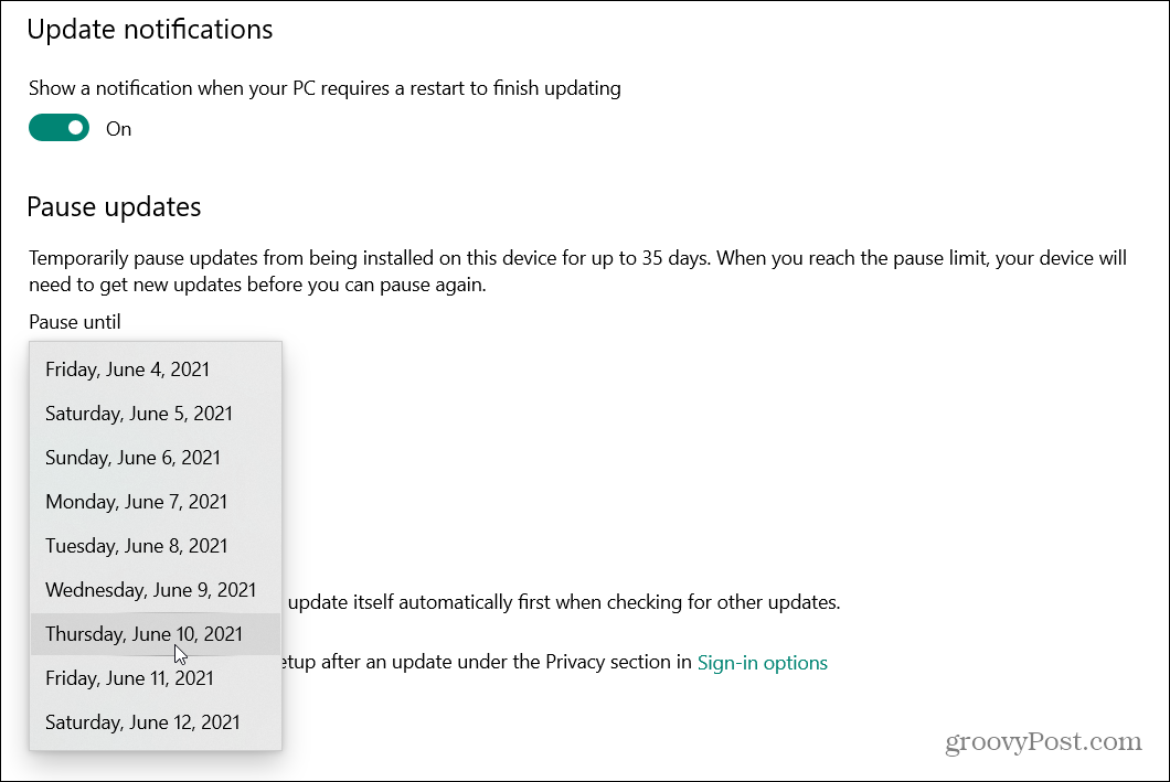 Как отложить обновление Windows 10 от мая 2021 г. (версия 21H1)