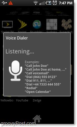 Голосовая звонилка, прослушивание команд на телефоне Android