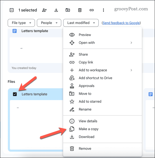 Создание копии документа Google Docs