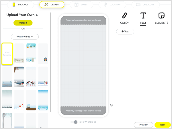 Чтобы создать свой фильтр, загрузите свои иллюстрации или создайте их с помощью инструментов Snapchat.