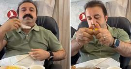 Реакция Ширданджи Мехмета в самолете! Он вынул сироп из груди в самолете...