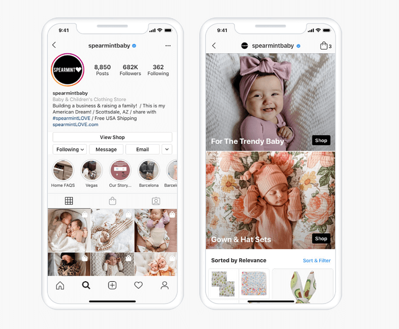 Начиная с лета в США, Instagram Shop позволяет пользователям просматривать товары и коллекции напрямую специальная вкладка для покупок в Instagram Explore, которая ведет пользователей прямо в магазин бренда или в магазин. сообщения.